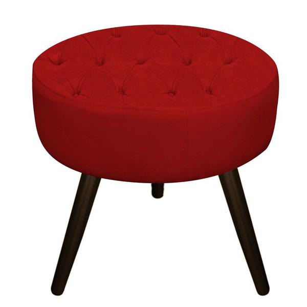 Imagem de Puff Banqueta Nanda Palito Tabaco Decor Sala de Espera Quarto Suede Vermelho - DAMAFFÊ MÓVEIS