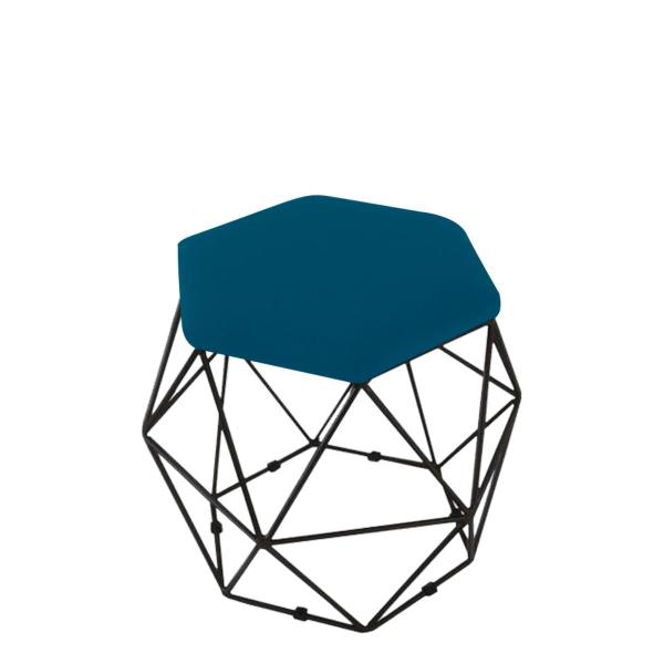 Imagem de Puff Banqueta Onix Aramado Hexagonal Para Sala Quarto Suede Base Preto