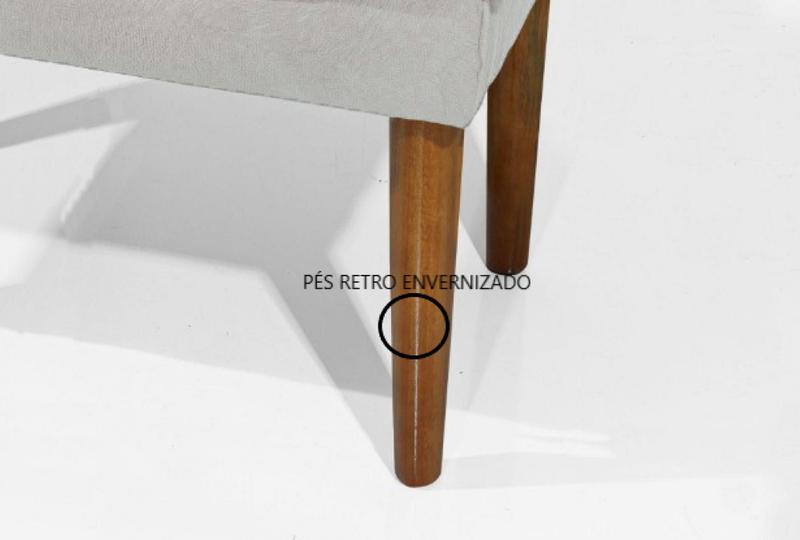 Imagem de Puff banqueta pés palito retro retangular penteadeira c/pillow  cor bege quarto/sala