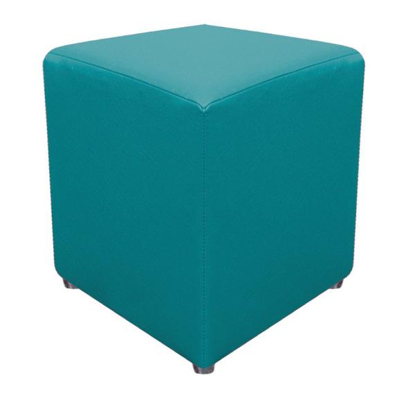 Imagem de Puff Banqueta Quadrado Dado Decorativo Suede Azul Turquesa - DAMAFFÊ MÓVEIS