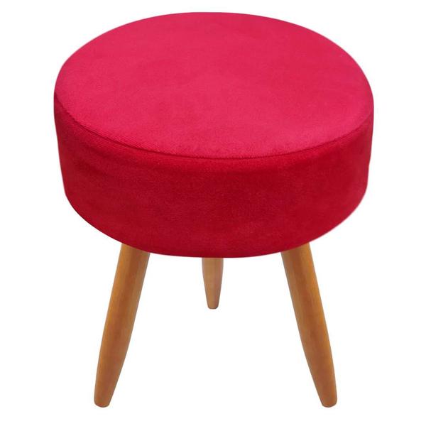 Imagem de Puff Banqueta Redondo Classic Suede Para Sala Quarto Escritório