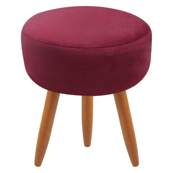 Imagem de Puff Banqueta Redondo Classic Suede Para Sala Quarto Escritório