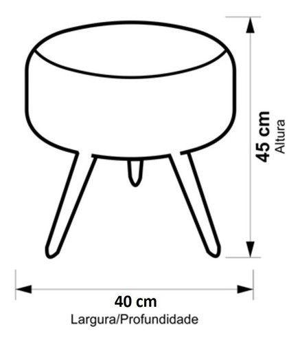 Imagem de Puff Banqueta Redondo Para Sala Quarto Penteadeira Suede Triangulo Verde Pé Natural