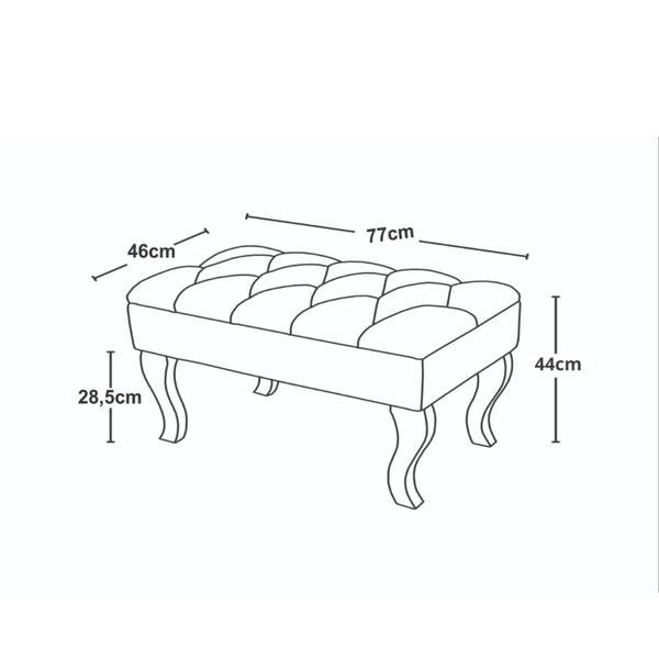 Imagem de Puff Banqueta Soffia Decorativo Captonado para Sala ou Quarto Bege