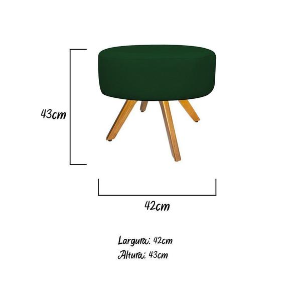 Imagem de Puff Banqueta Sofia Base Giratória de Madeira Suede Verde - KDAcanto Móveis