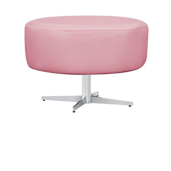 Imagem de Puff Banqueta Sofia Base Giratória de Metal Suede Rosa Bebê - DAMAFFÊ MÓVEIS