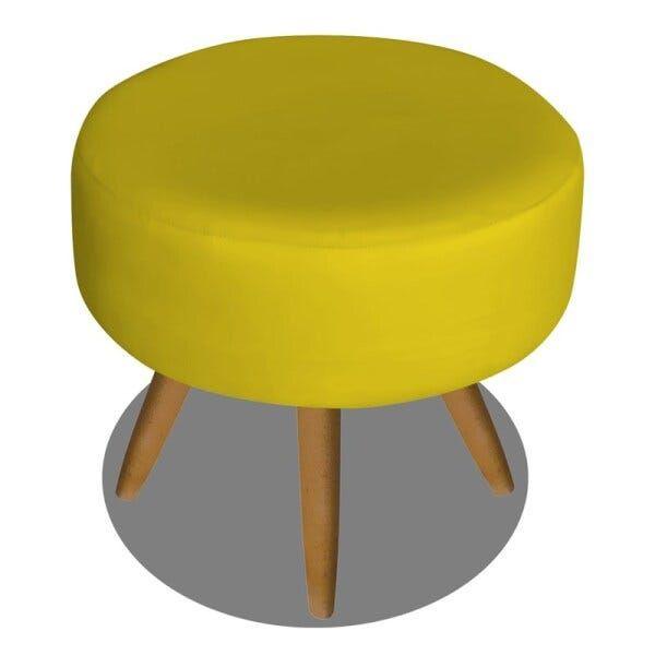 Imagem de Puff Banqueta Sofia Decorativo material sintético Amarelo - KDAcanto Móveis