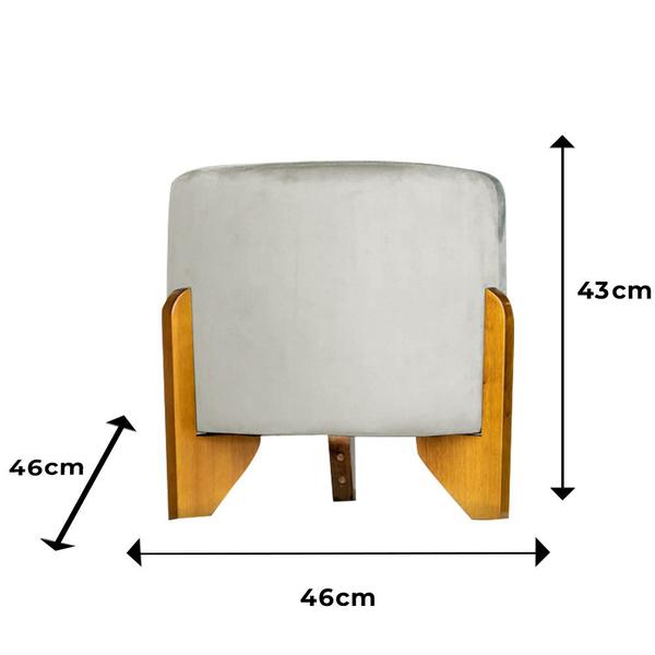 Imagem de Puff Banqueta THOR Luxo Decorativo  - Suede Cinza