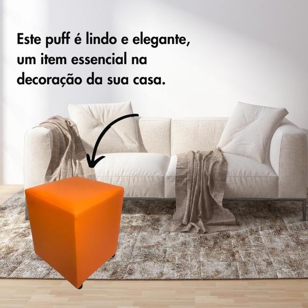 Imagem de Puff Banquinho cubo Quadrado Decorativo banqueta p/ sala quarto