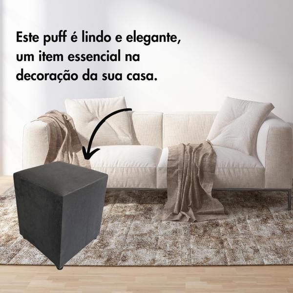 Imagem de Puff Banquinho cubo Quadrado Decorativo banqueta Sala/Quarto