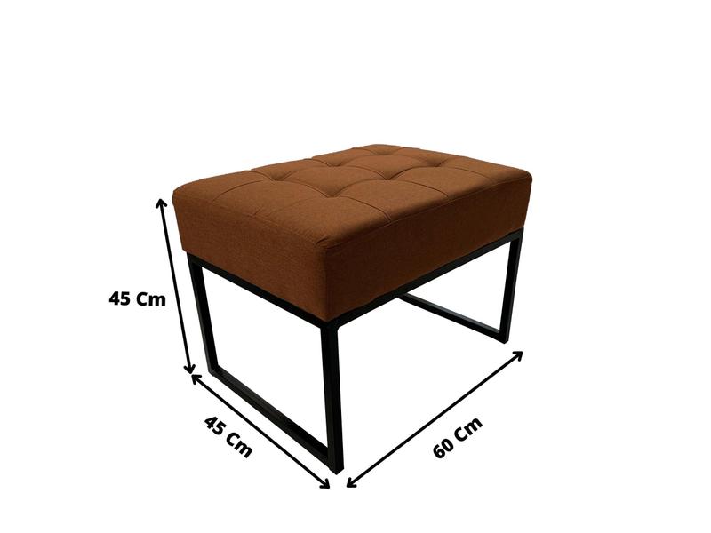 Imagem de Puff Base Aluminio Tommy Sued Cinza Claro - Kimi Design