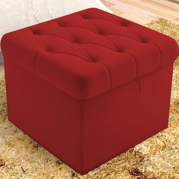 Imagem de Puff Baú Malli 40X50X50 Suede Vermelho - D A Decor