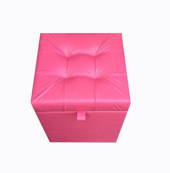 Imagem de Puff baú quadrado - 1 lugar - 36x36cm - rosa choque - material sintético