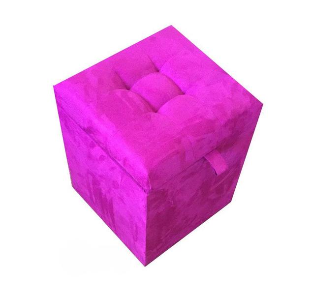 Imagem de Puff baú quadrado - 1 lugar - 36x36cm - rosa choque