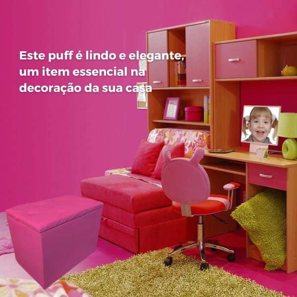 Imagem de Puff baú retangular organizador e decorativo porta objetos