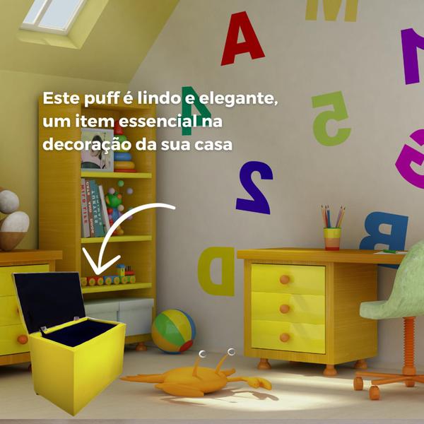 Imagem de Puff baú retangular organizador e decorativo porta objetos/sapateira