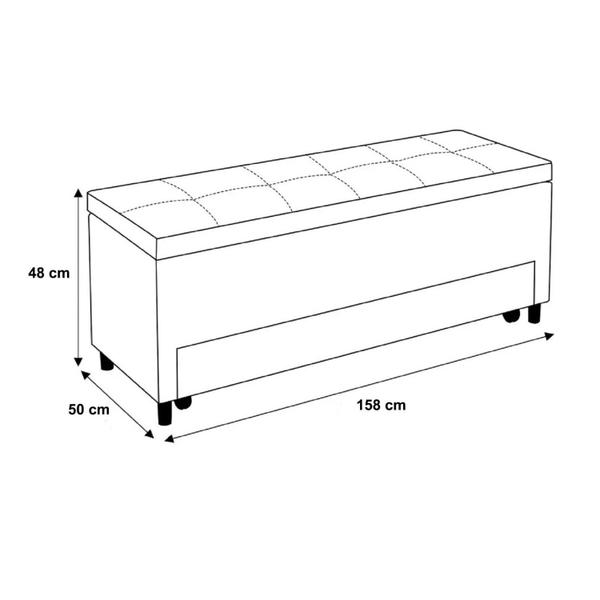 Imagem de Puff Baú Sapateira Queen 158x50x48cm Móveis Digital