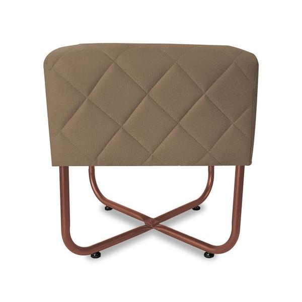 Imagem de Puff Bela Suede Cappuccino Base X  Cobre - Vallisa Decor