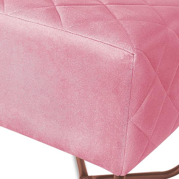 Imagem de Puff Bela Suede Rosa Base X  Cobre - Vallisa Decor