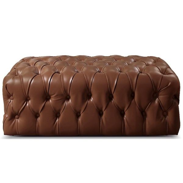 Imagem de Puff Chesterfield Duque Capitonê Elegante e Luxuoso Marrom