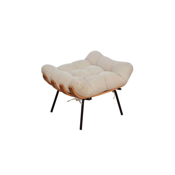 Imagem de Puff Costela Suede Bege - Vallisa Decor