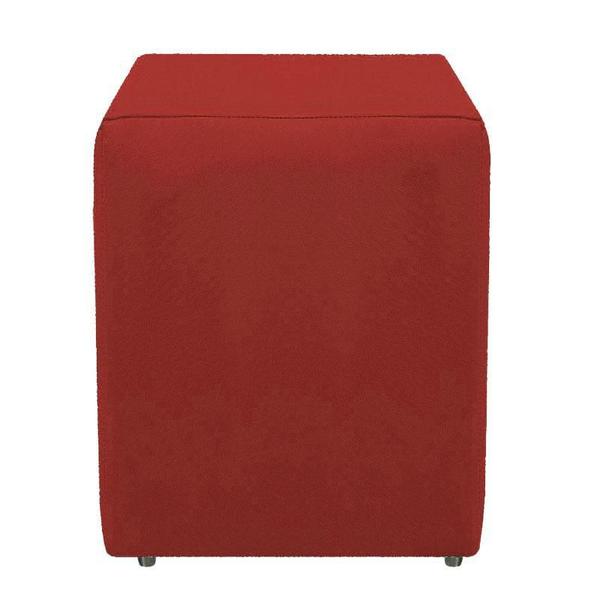 Imagem de Puff Dado Quadrado Suede Vermelho Para Sala Recepção Luxo