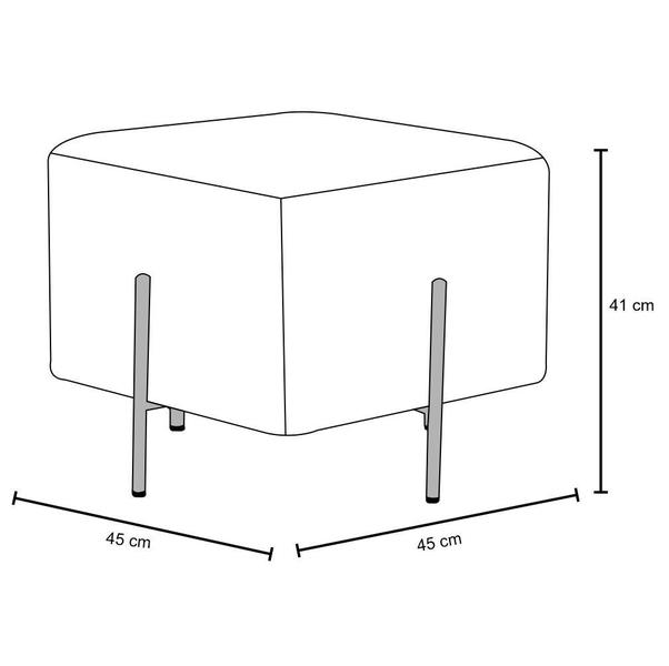 Imagem de Puff Decorativo 45cm Base Aço Status A-207 Linho Bege Mesclado - Domi