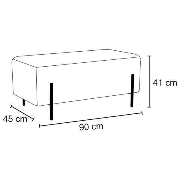 Imagem de Puff Decorativo 90cm Base Aço Status B-300 Veludo Preto - Domi