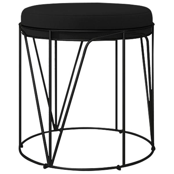 Imagem de Puff Decorativo Aramado Preto Zaya L02 Corano Preto- Lyam Decor