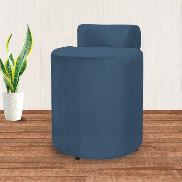 Imagem de Puff Decorativo Athena Suede Azul Royal - Vallisa Decor