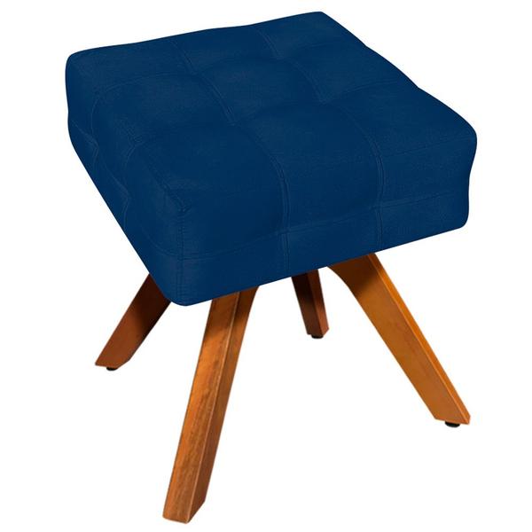 Imagem de Puff Decorativo Base Giratória Karen Suede Azul Marinho G19 - Gran Belo