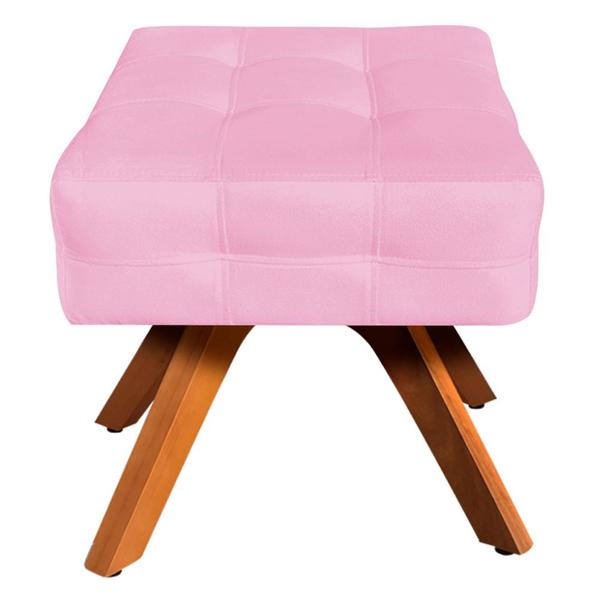 Imagem de Puff Decorativo Base Giratória Karen Suede Rosa G19 - Gran Belo