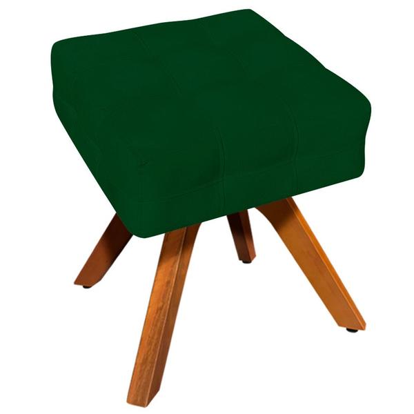 Imagem de Puff Decorativo Base Giratória Karen Suede Verde G19 - Gran Belo