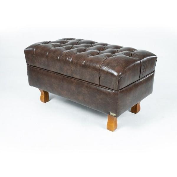 Imagem de Puff Decorativo Chesterfield Elizabeth Corano Marrom - 60cm