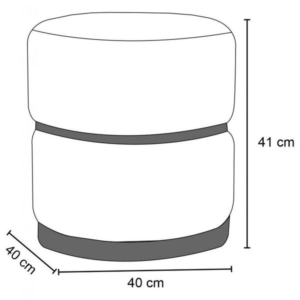 Imagem de Puff Decorativo Cinto e Aro Rosê Round B-309 Veludo Bege