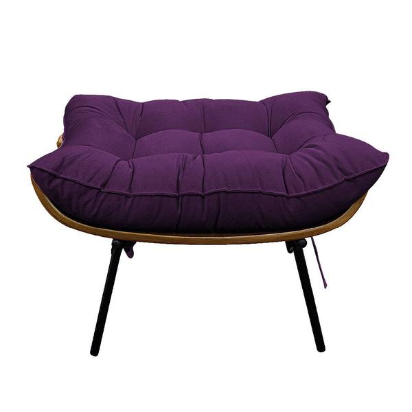 Imagem de Puff Decorativo Costela Base Fixa Suede Roxo - Amarena Móveis