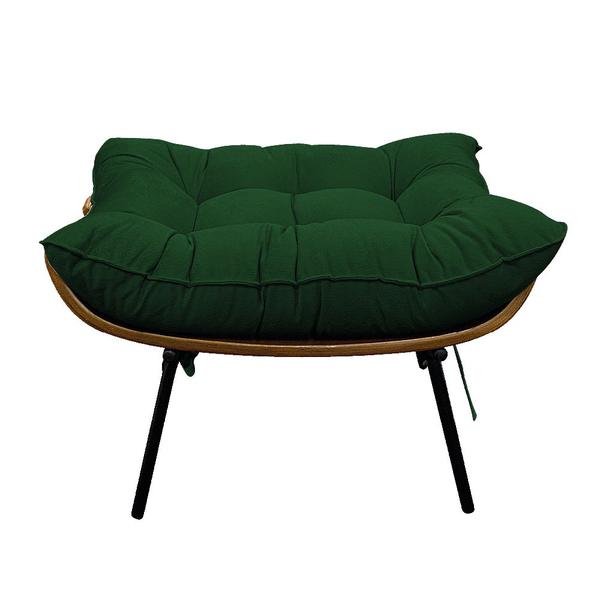 Imagem de Puff Decorativo Costela Base Fixa Suede Verde - ADJ Decor