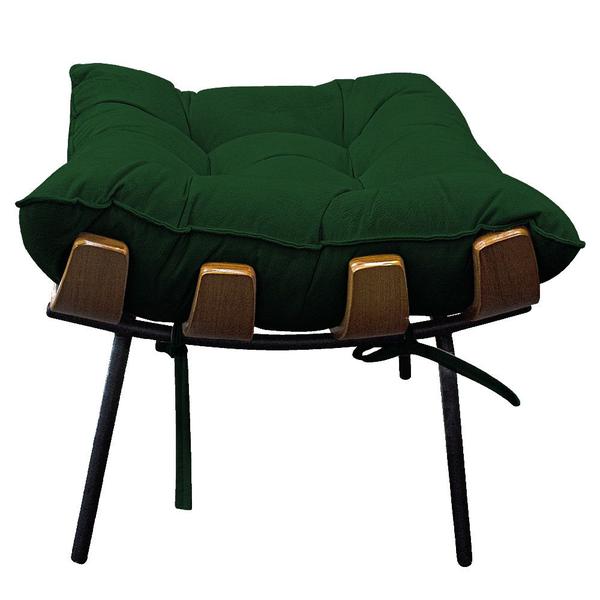 Imagem de Puff Decorativo Costela Base Fixa Suede Verde - Doce Sonho Móveis