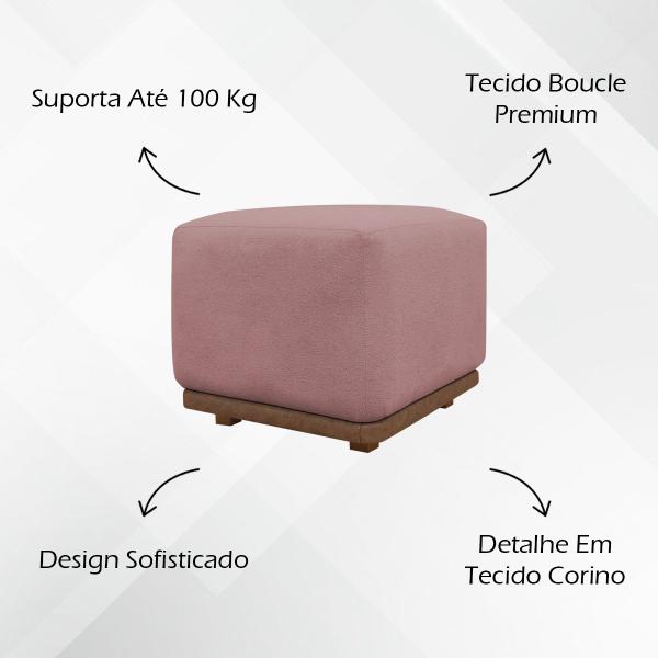 Imagem de Puff Decorativo Dalilla Para Sala Boucle Persa Cores