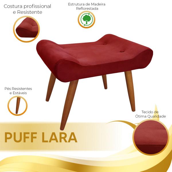 Imagem de Puff Decorativo Lara Veludo Vermelho