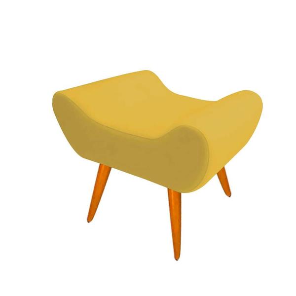 Imagem de Puff Decorativo Leticia Suede Amarelo Pés Palito - House Mov