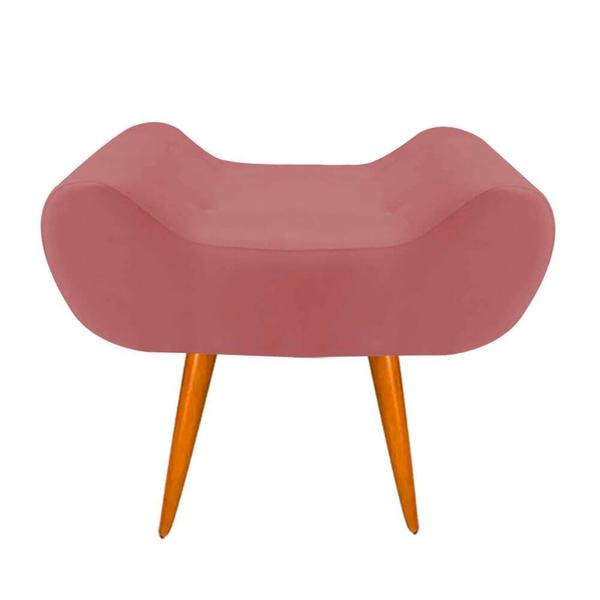 Imagem de Puff Decorativo Leticia Suede Rosê Pés Palito para Sala