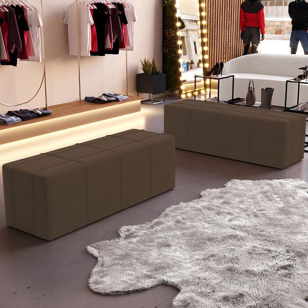 Imagem de Puff Decorativo Living Sala de Estar 195 cm Roma W01 Suede Marrom -Lyam