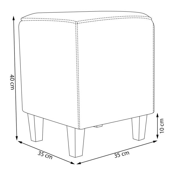 Imagem de Puff decorativo liz quadrado pés de madeira