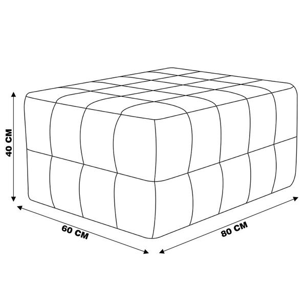 Imagem de Puff Decorativo Mercury 60x80 Couro Mel G34 - Gran Belo