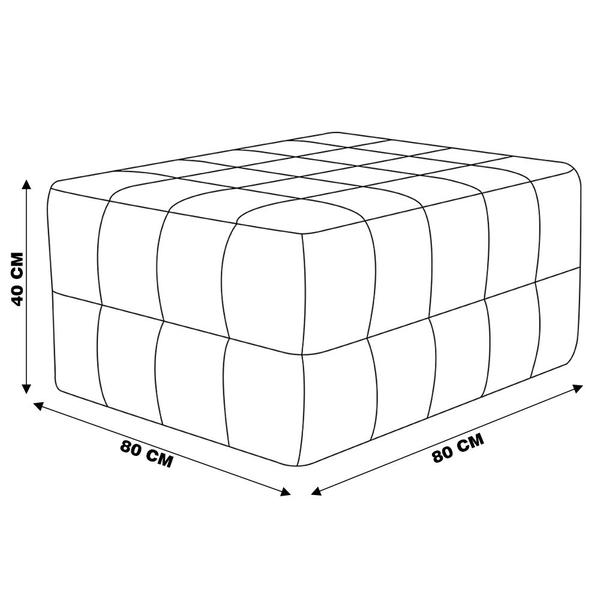 Imagem de Puff Decorativo Mercury 80x80 Couro Mel G34 - Gran Belo