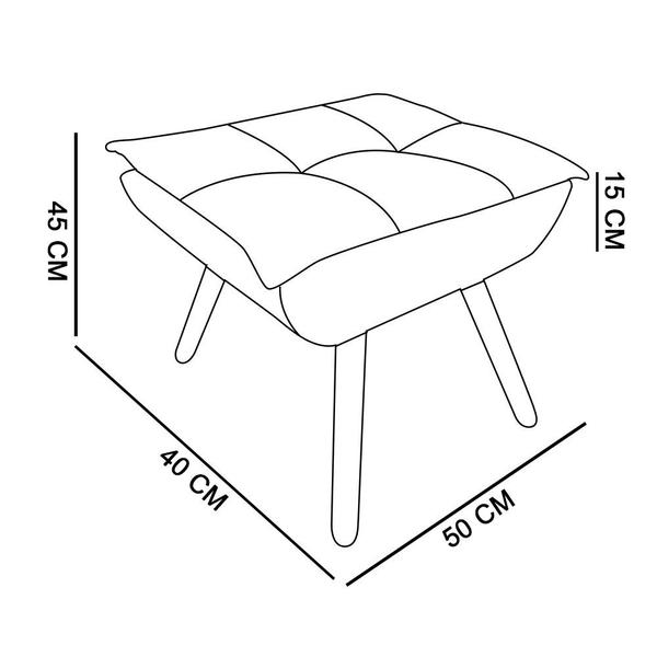 Imagem de Puff Decorativo Opala material sintético Pés Palito Castanho - D'Rossi