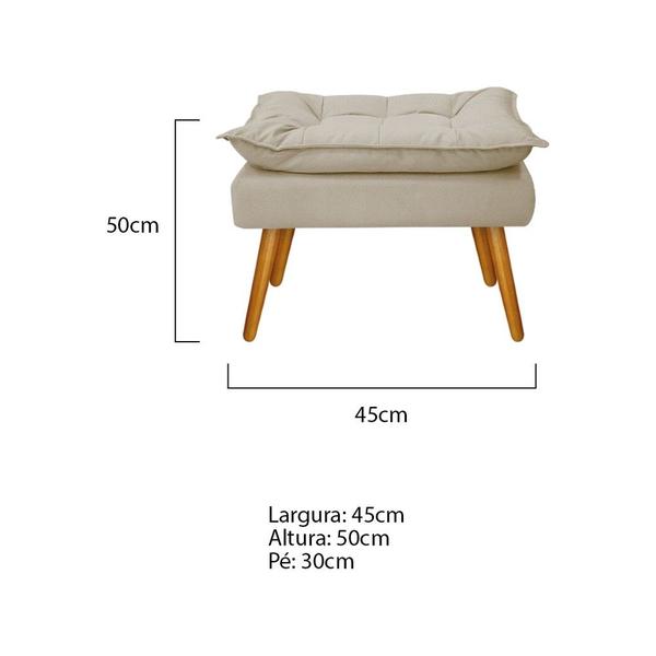Puff Decorativo Opala Pés Palito material sintético Bege - KDAcanto Móveis Imagem de Puff Decorativo Opala Pés Palito material sintético Bege - KDAcanto Móveis