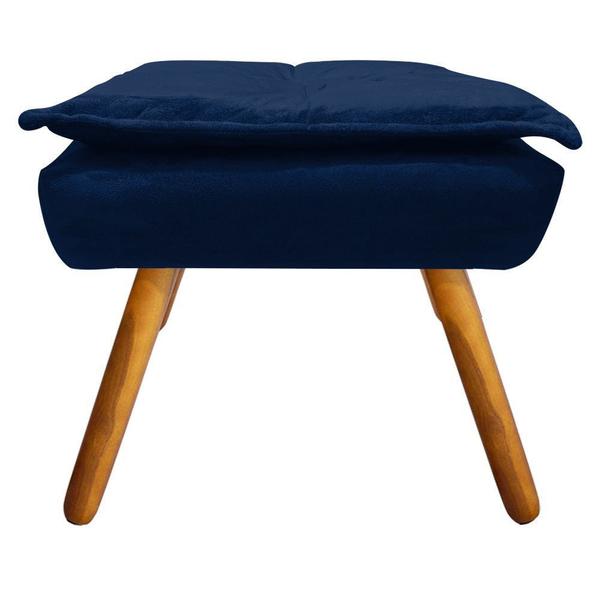 Imagem de Puff Decorativo Opala Suede Azul Marinho - D'Rossi