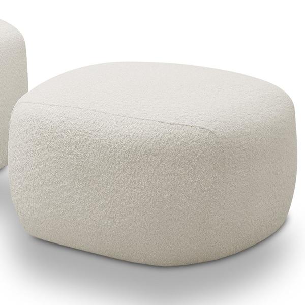 Imagem de Puff Decorativo Orgânico Para Living Donk L08 Boucle Branco  - Mpozenato